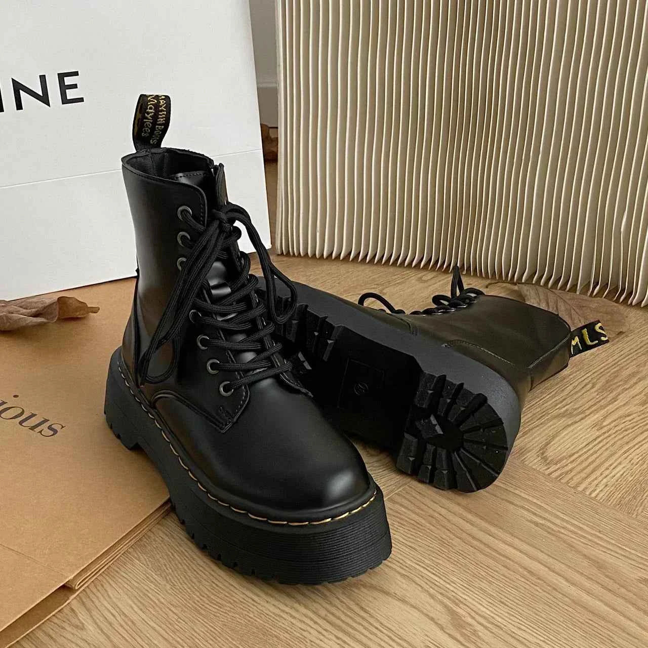 Platform Goth Chelsea Ankle Leather Boot
