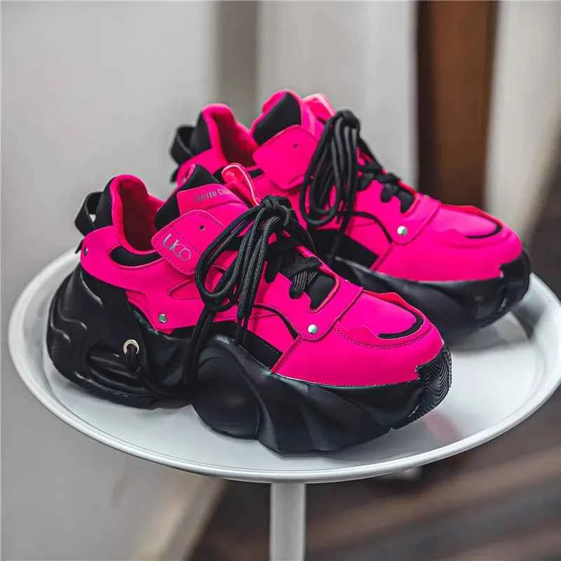 Woman pink shoes Aletha R Chunky sneakers