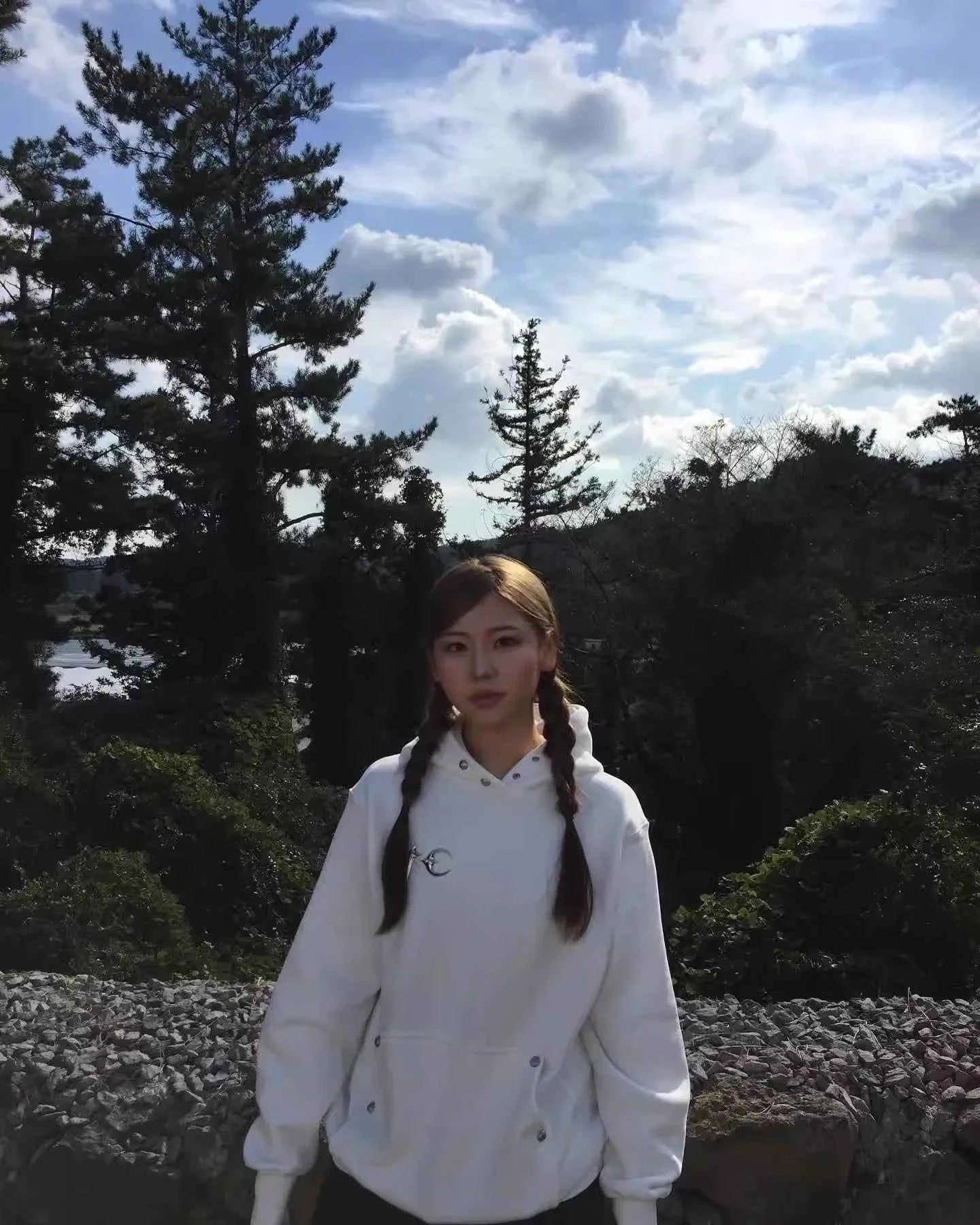 Metal Logo Star Moon Printed Hoodie
