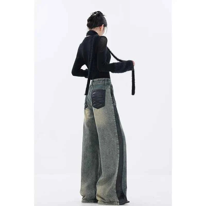 Women Hip Hop Retro High Quality Vintage Blue Jeans