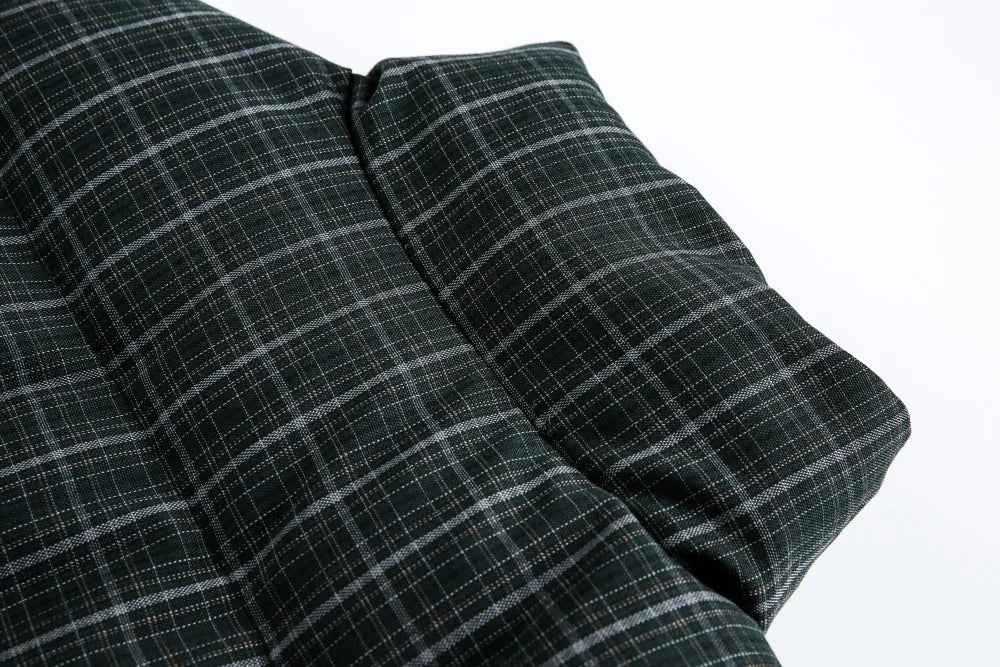 Warm Plaid Double Sided Down Puffer Jacket