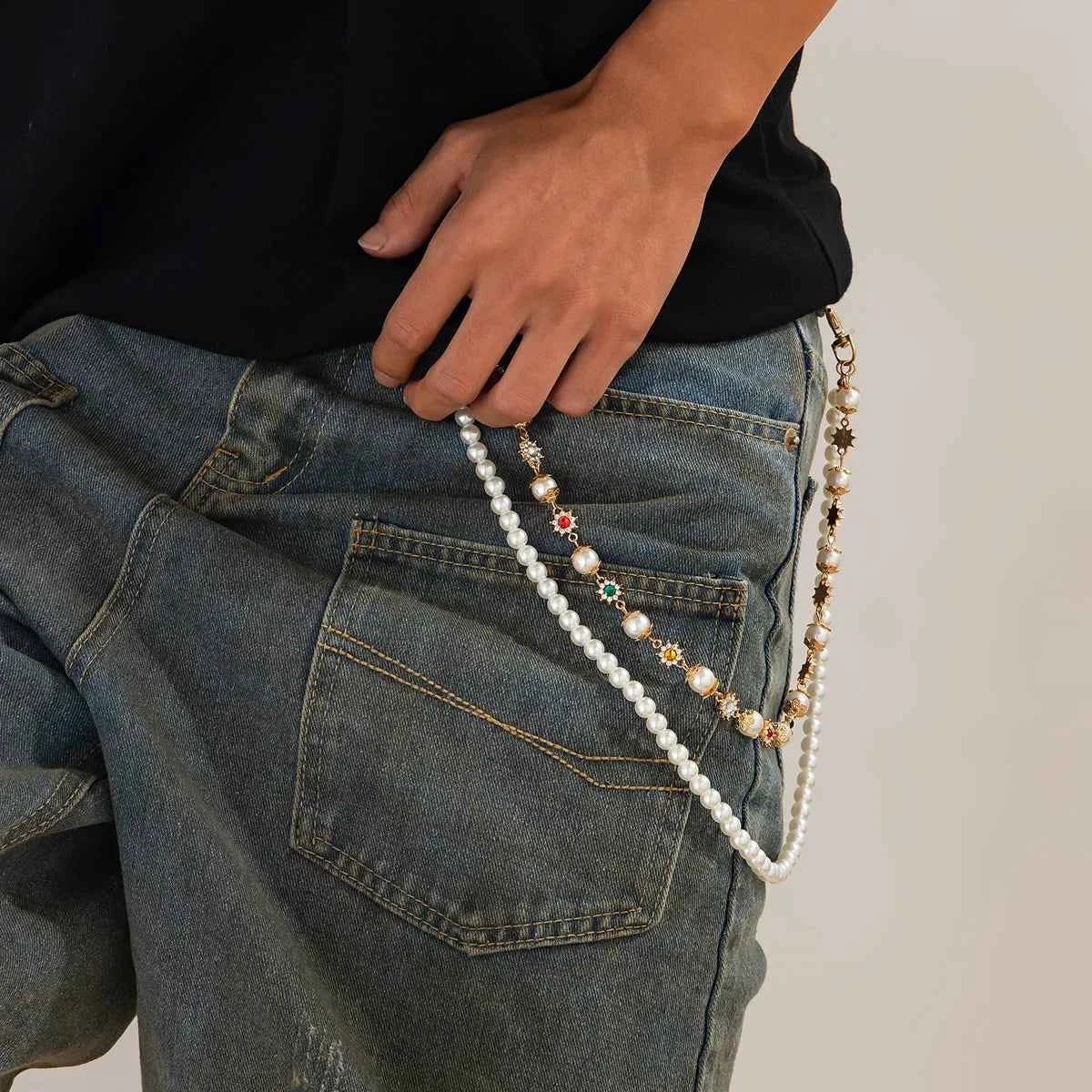 Vintage Gold Rhinestone Waist Chain