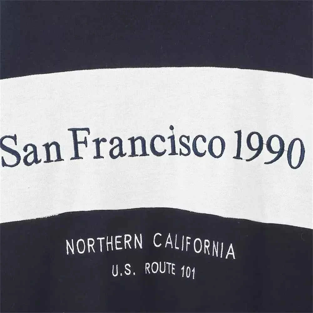 Cozy Embroidered Round Neck Long Sleeve Sweatshirt