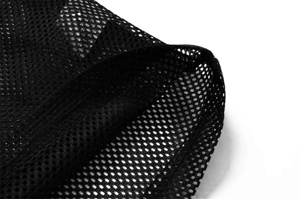 Translucent Mesh Printed Casual Sports T-Shirt