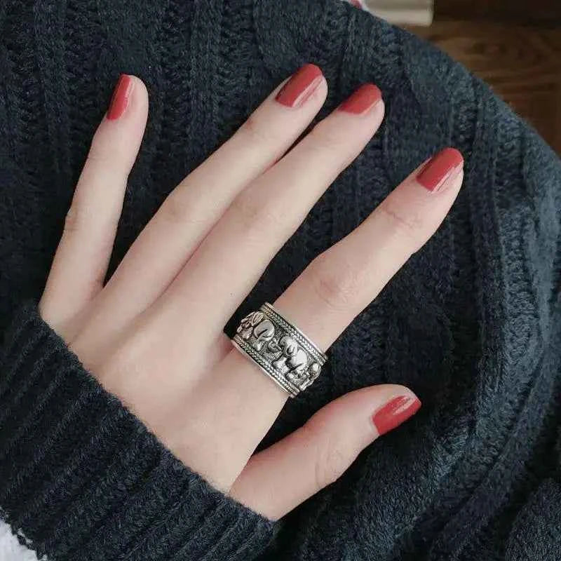 Y2K Vintage Elephant Wide Open Ring