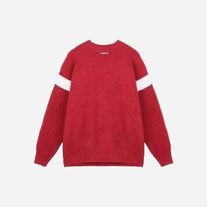 Streetwear Korean Style Round Neck Knit Sweater