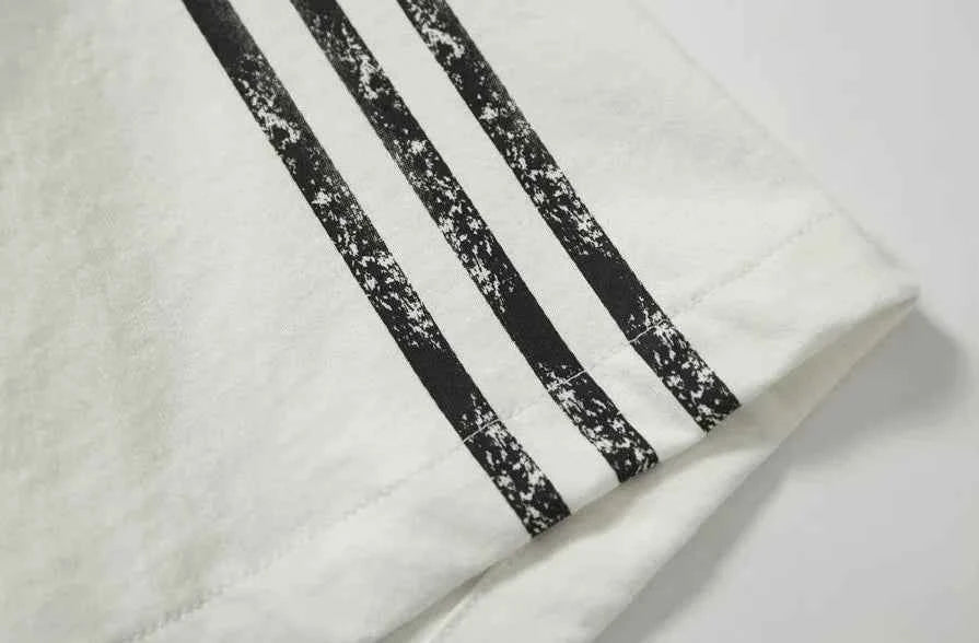 Y2K Casual Loose Fit Embroidery Stripe T-Shirt