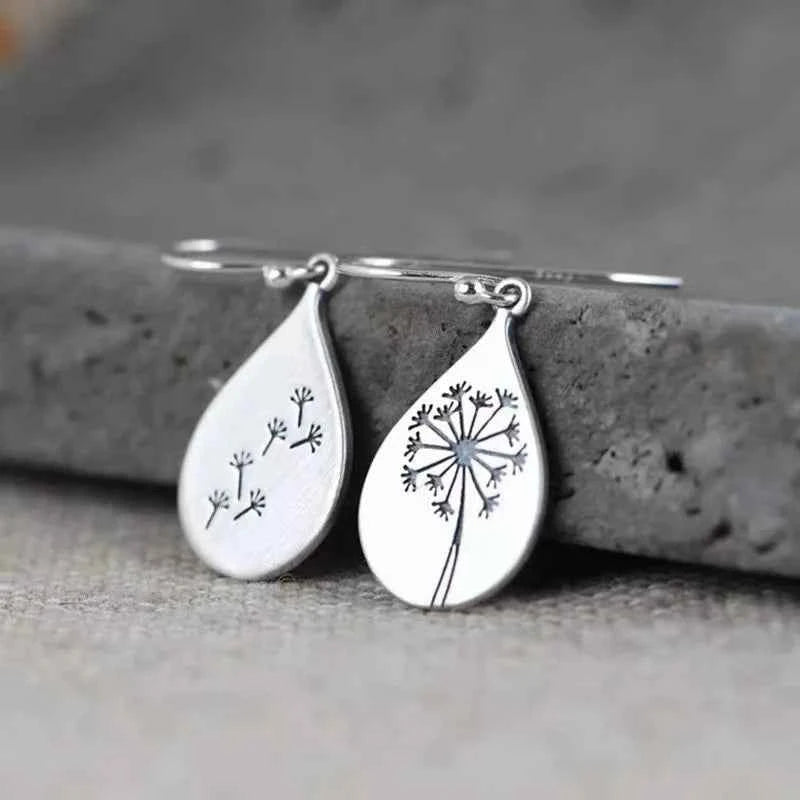Dainty Vintage Dandelion Drop Earrings