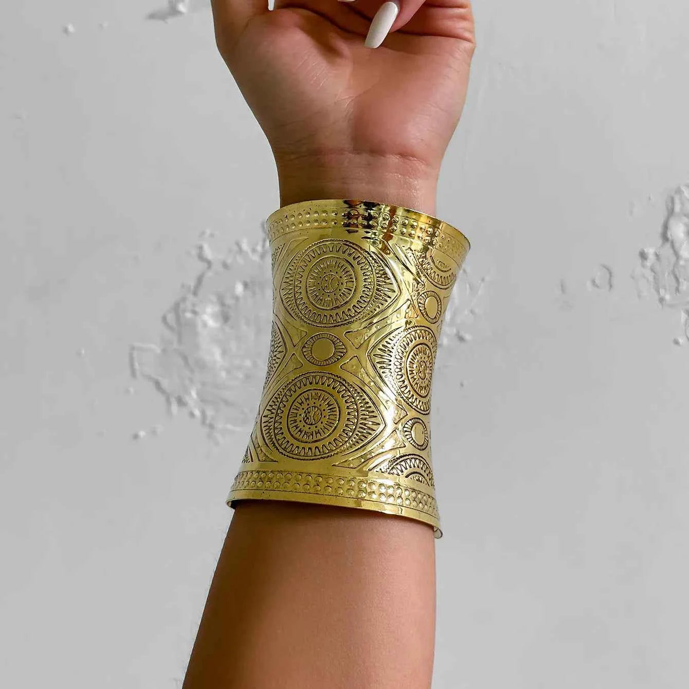 Exaggerated Ethnic Wide Cuff Bangle Bracelet