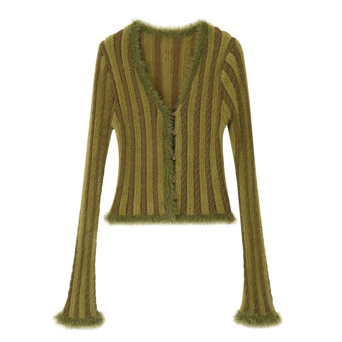 Retro V-Neck Knitted Casual Cardigan