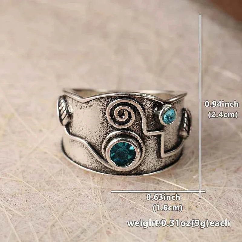 Stylish Silver Blue Stone Inlaid Ring
