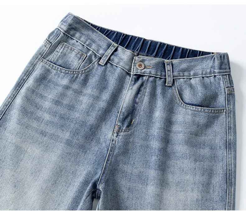 Y2K Trendy Loose Fit Elastic Waist Jeans