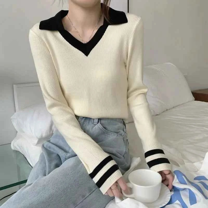 Women Cool Stylish Slim Fit Knitted Polo T-Shirt
