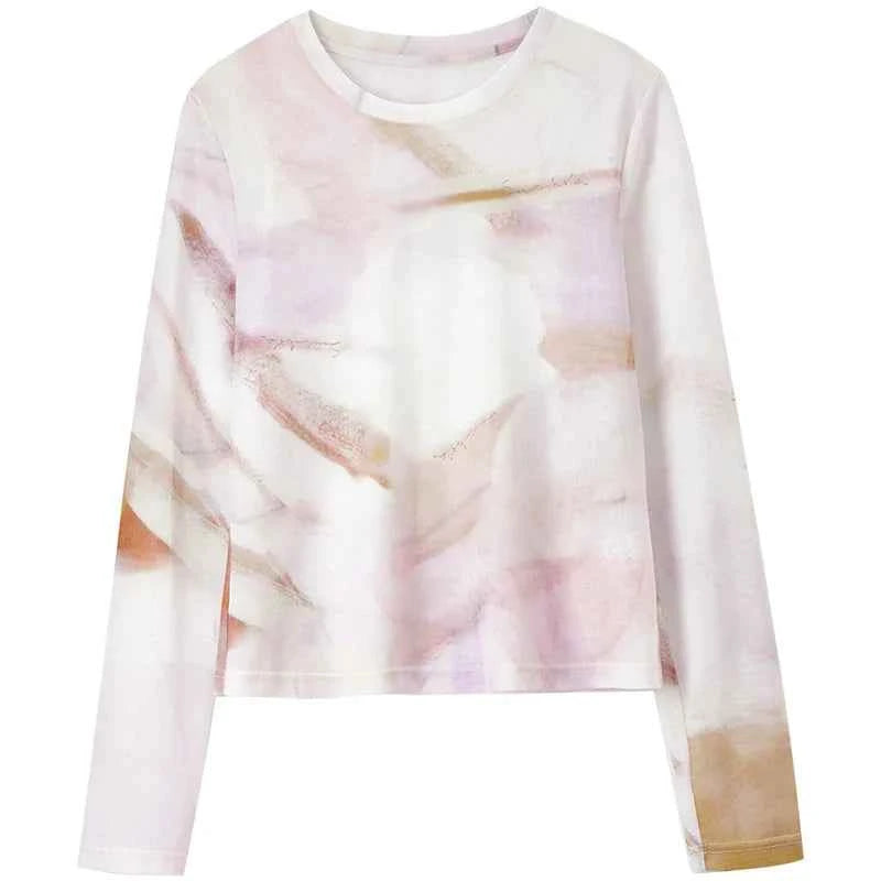 Stylish Mesh Long Sleeve T-Shirt