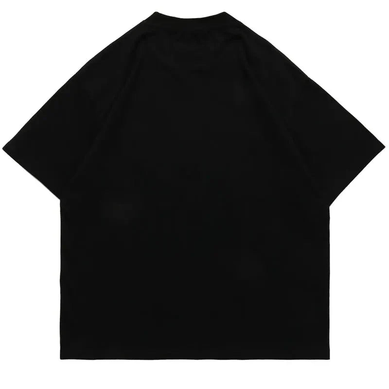 Oversized Graphic Letter Print Short Sleeve T-Shirt - Luxuryurbanwear