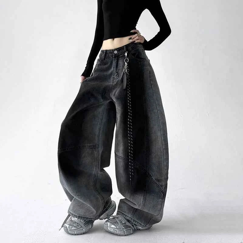 Chic Gradient Korean Style Wide Leg Jeans