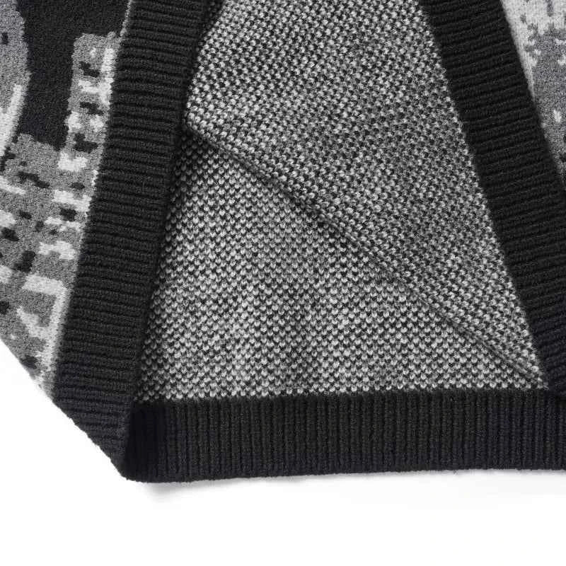 Shadow Knitted Grunge Hip Hop Sweater