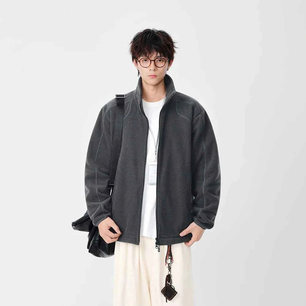 Y2K Lightweight Casual Fleece Zip-Up Jacket