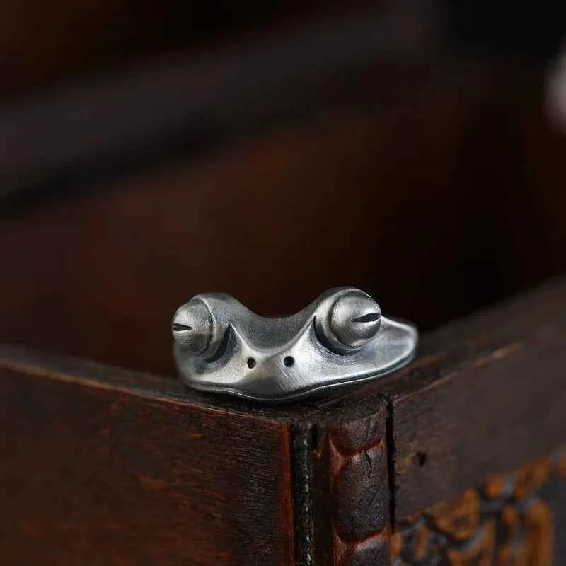 Gothic Adjustable Punk Frog Animal Ring