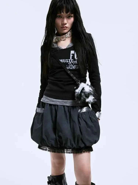 Gothic Patchwork Graphic T-Shirt