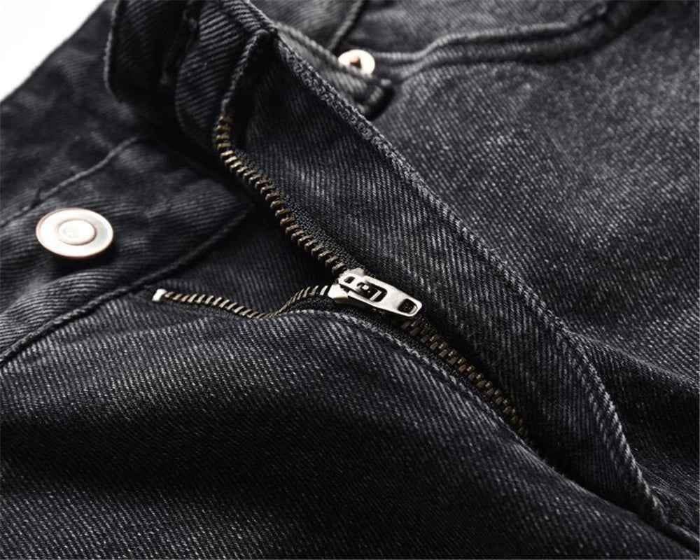 Cozy Streetwear Ripped Black Denim Short