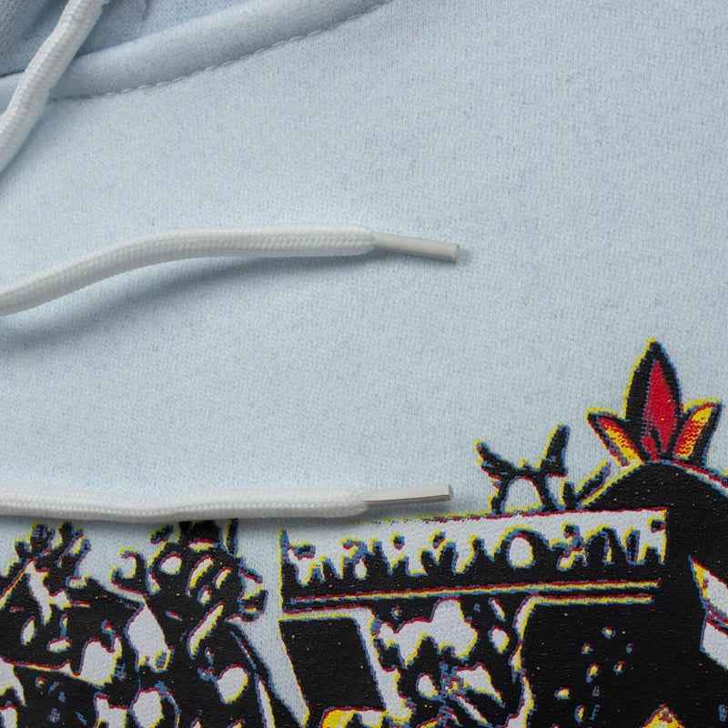 Y2K Blue Gradient Vintage Distressed Hoodie
