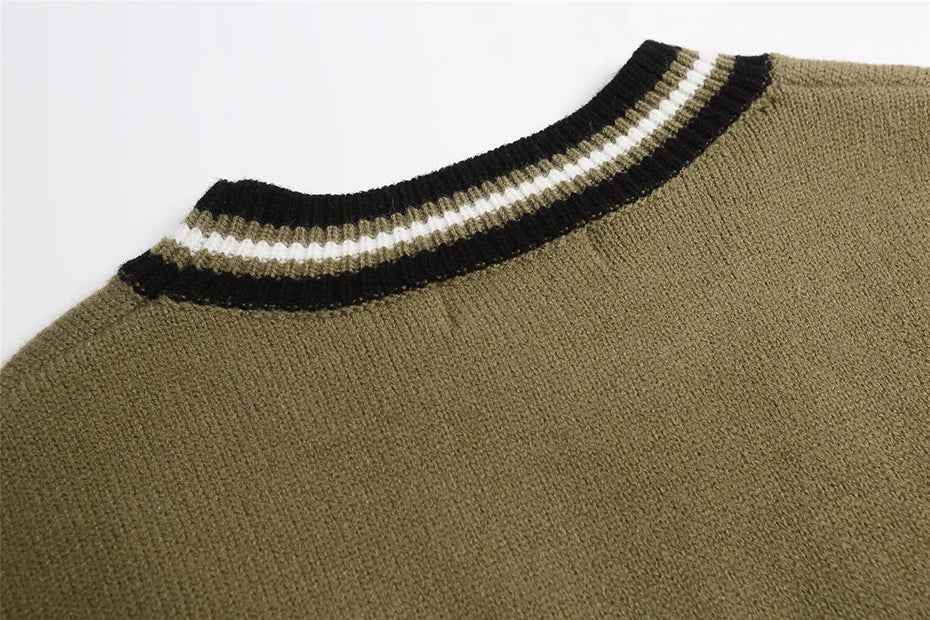 Elevated Cow Print Knit Round Collar Jumpers Sweater