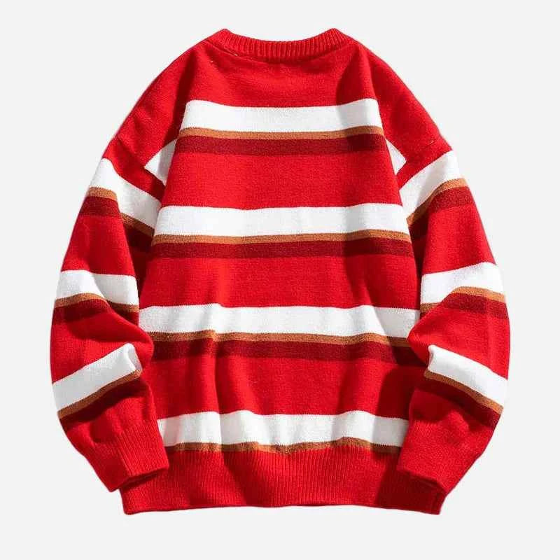Winter Cozy Hip Hop Striped Knit Sweater