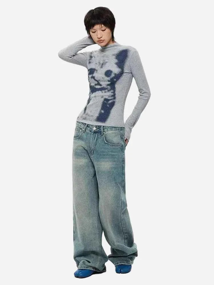 Insulated Cat Print Long Sleeve T-Shirt