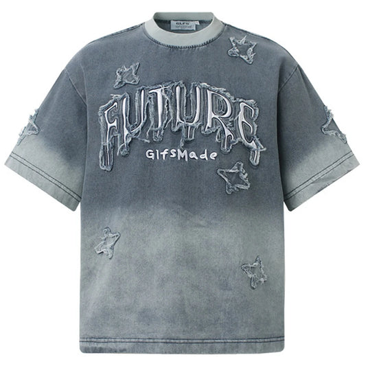 Star Patchwork Streetwear Oversized T-shirts