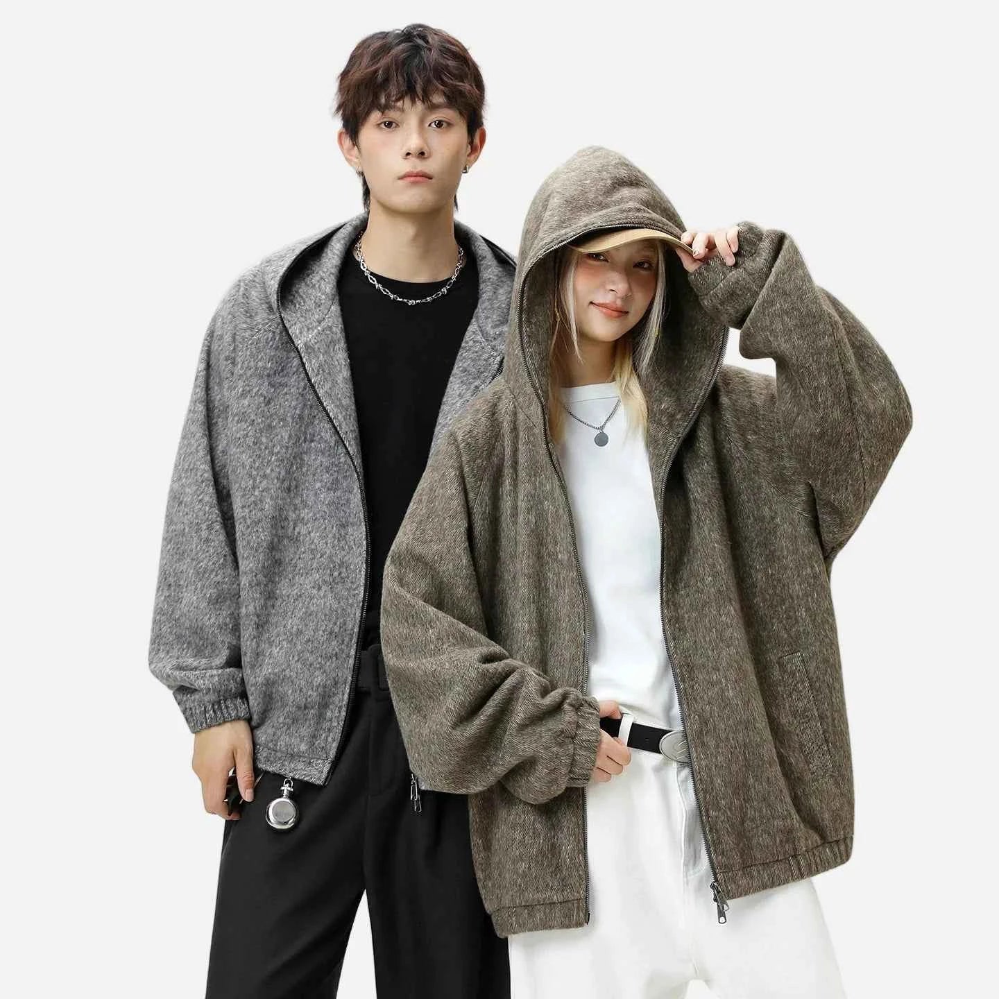 Lazy Style Oversized Mohair Blend Jacket
