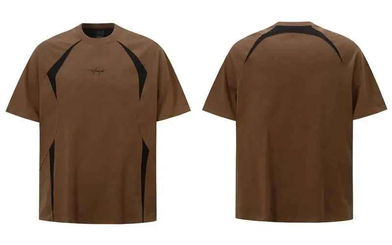 Embroidered Fashionable Racing Patchwork T-Shirt