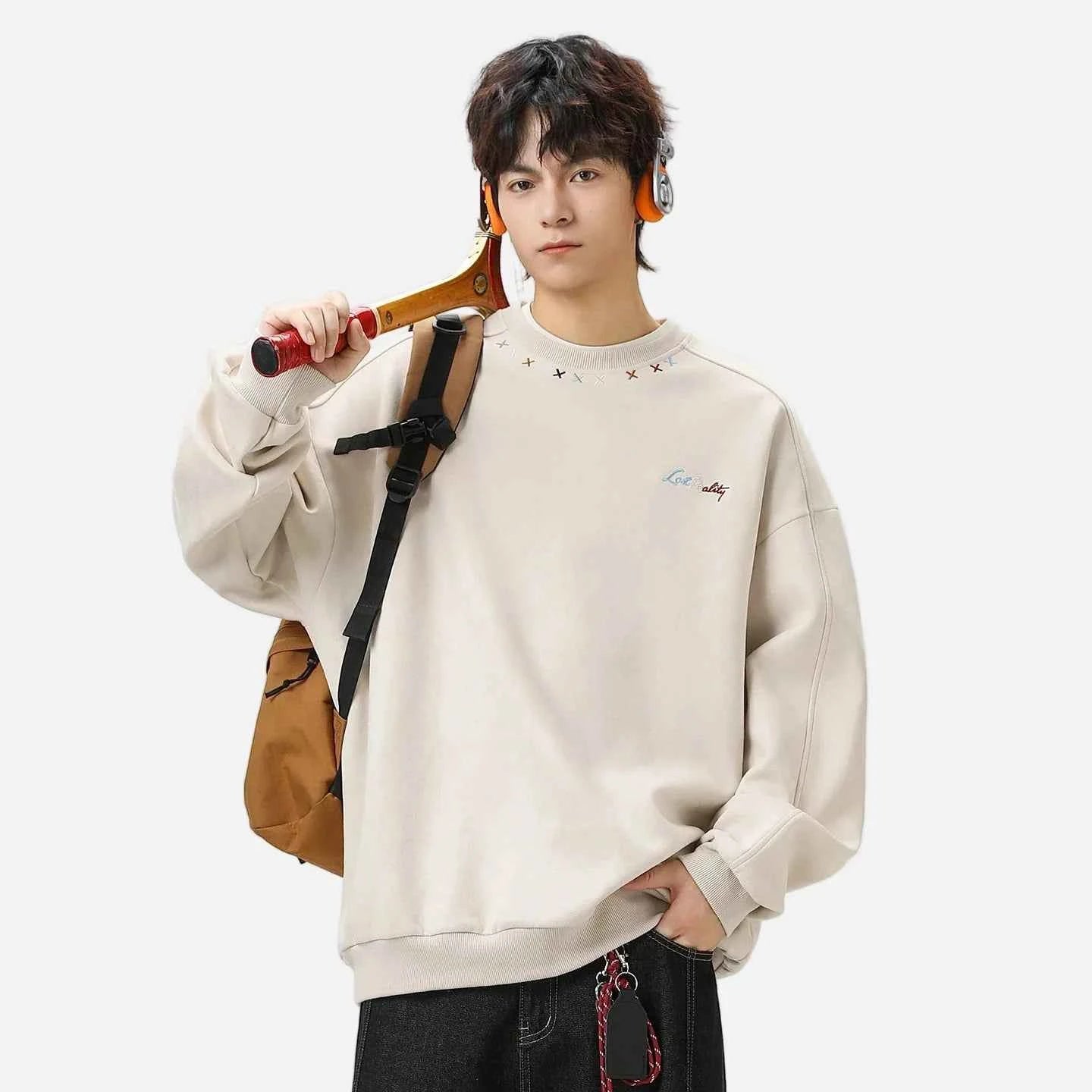 High-Quality Y2K Suede Crewneck Sweatshirt