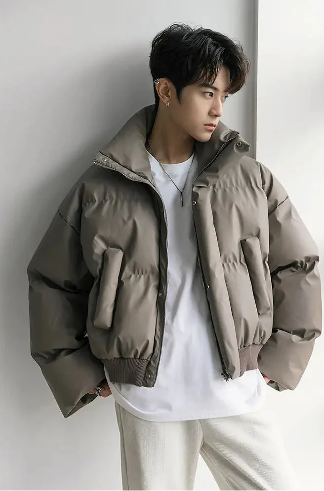 Thickened Stand Collar Cotton Padded Puffer Jacket - Luxuryurbanwear