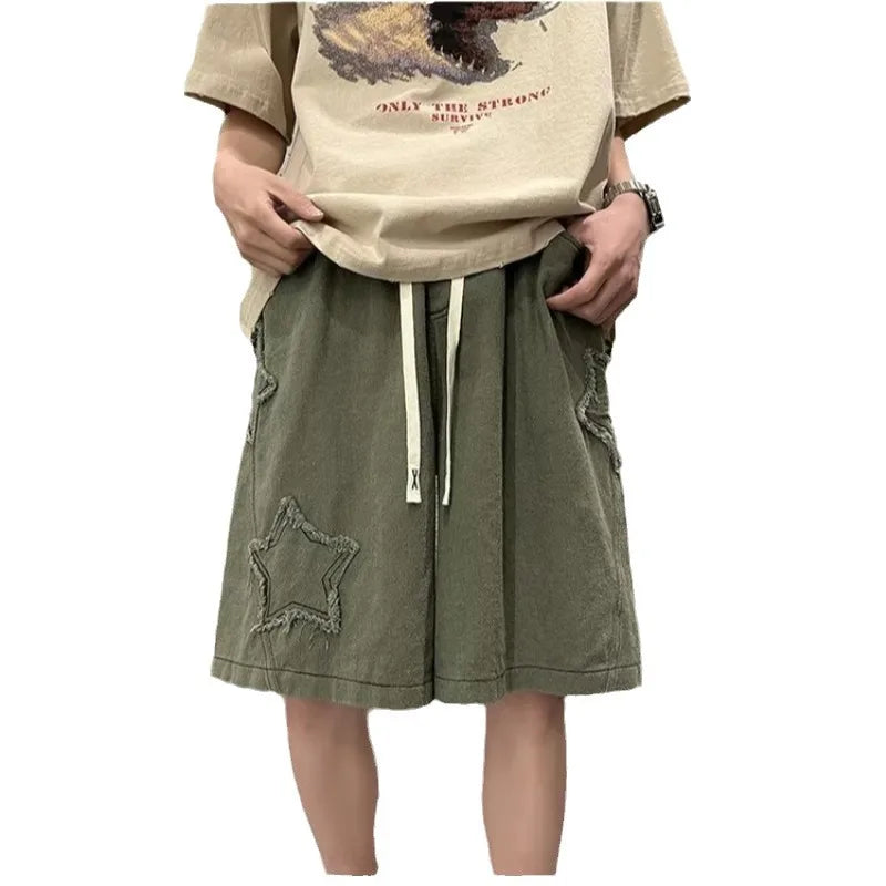 Pentagram Star Embroider Shorts