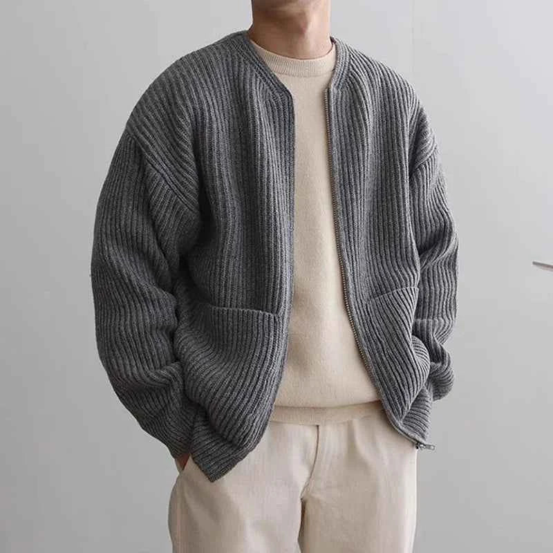 Men's Classic Handsome Cozy Knit Zip-Up Sweater