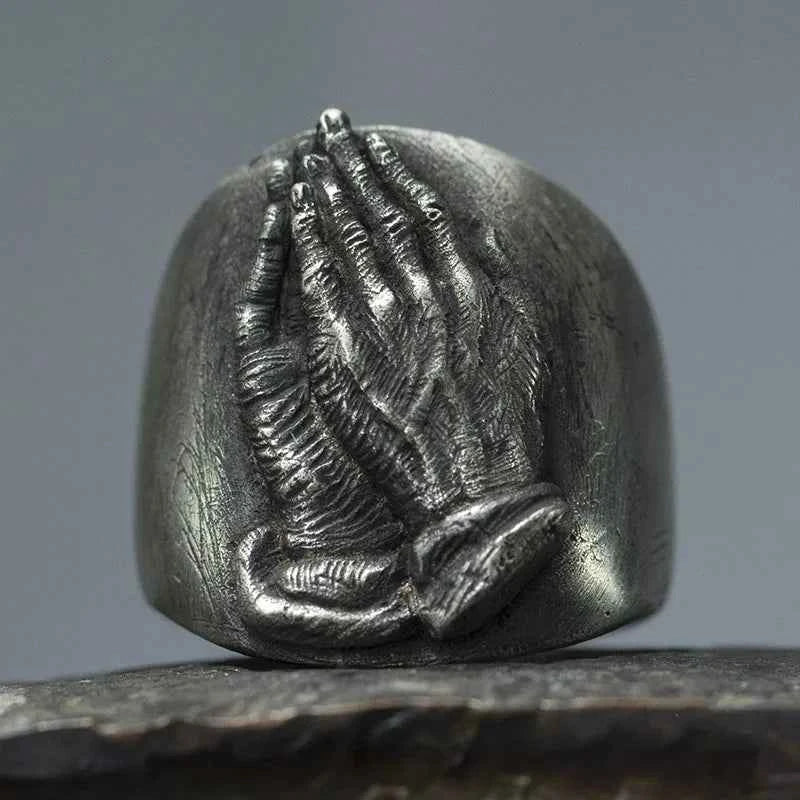 Vintage Punk Prayer Hands Finger Ring