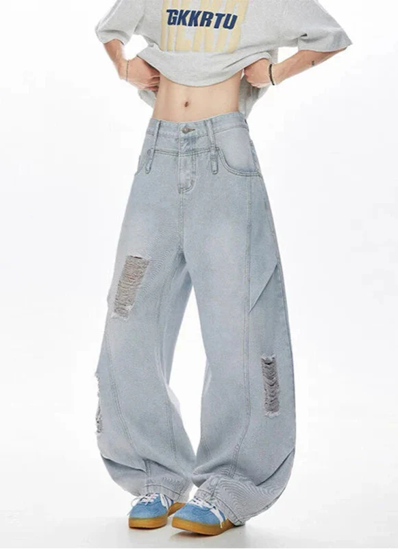 Signature Streetwear Oversized 2000s Style Casual Jeans - Luxuryurbanwear