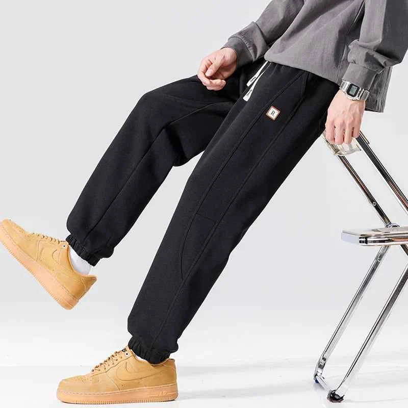 Streetwear Comfort Solid Color Elastic Waist Sweatpants