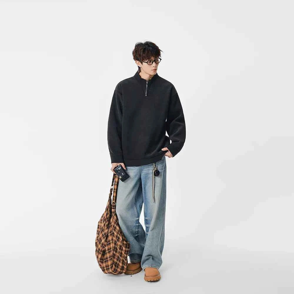 Cozy Textured Quarter Zip Sweatshirt