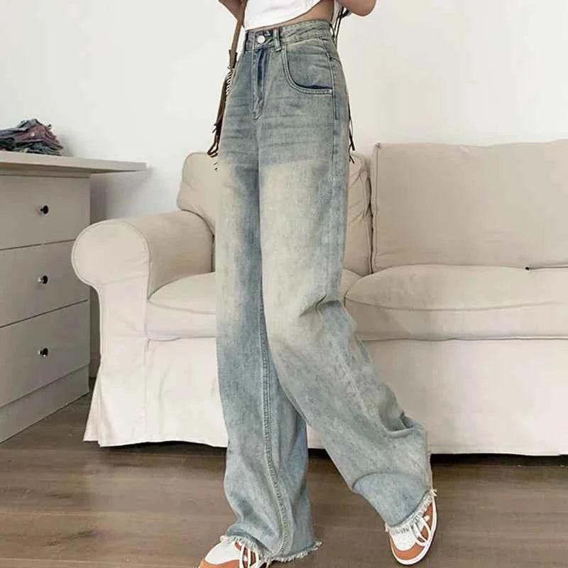 Vintage Retro Wide Leg High Waisted Jeans