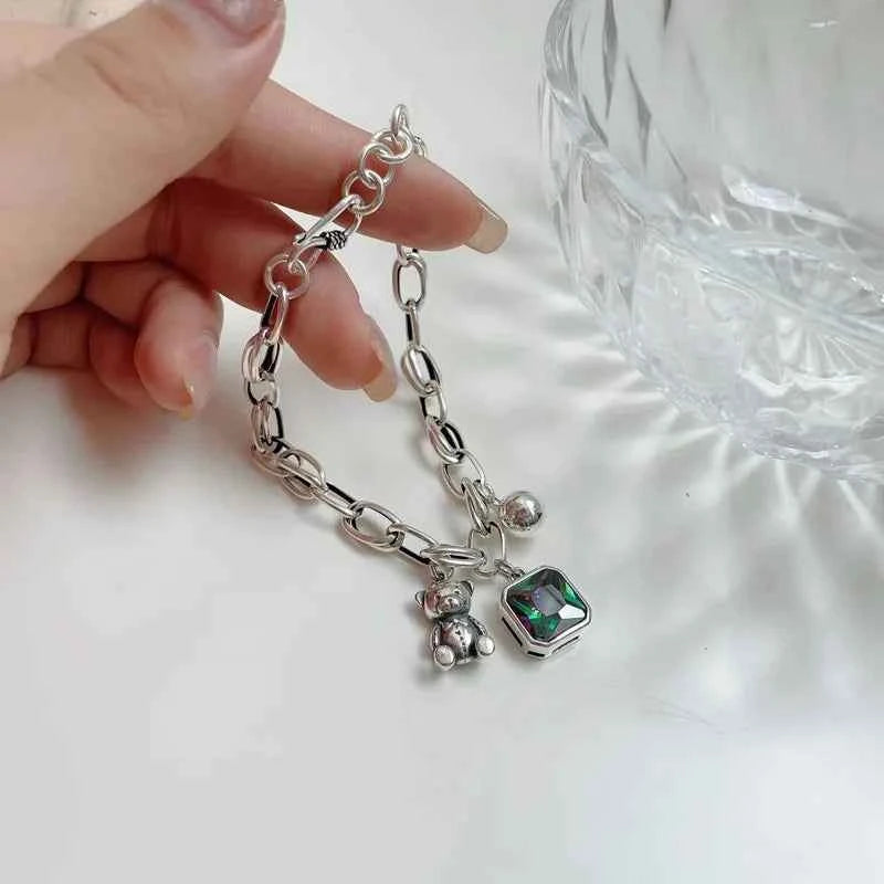 Lucky Cute Bear Geometric Square Bracelet
