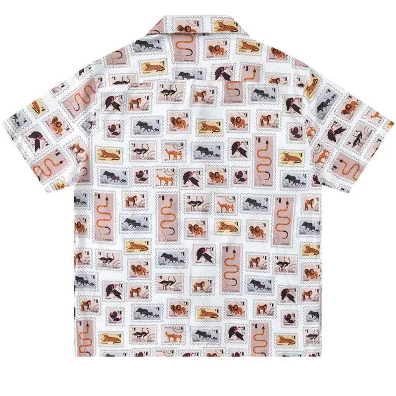 Cozy Tropical Animal Print Vintage Casual Shirt