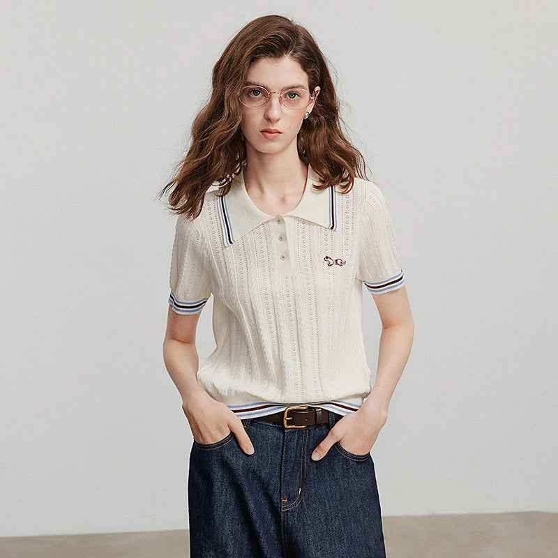 Stylish Knit Summer Short Sleeve T-shirt