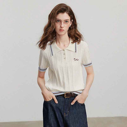 Stylish Knit Summer Short Sleeve T-shirt