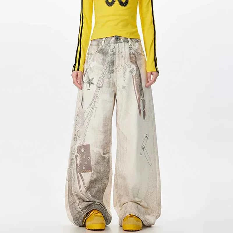 Original Laidback Look Straight Tube Wide Leg Jeans