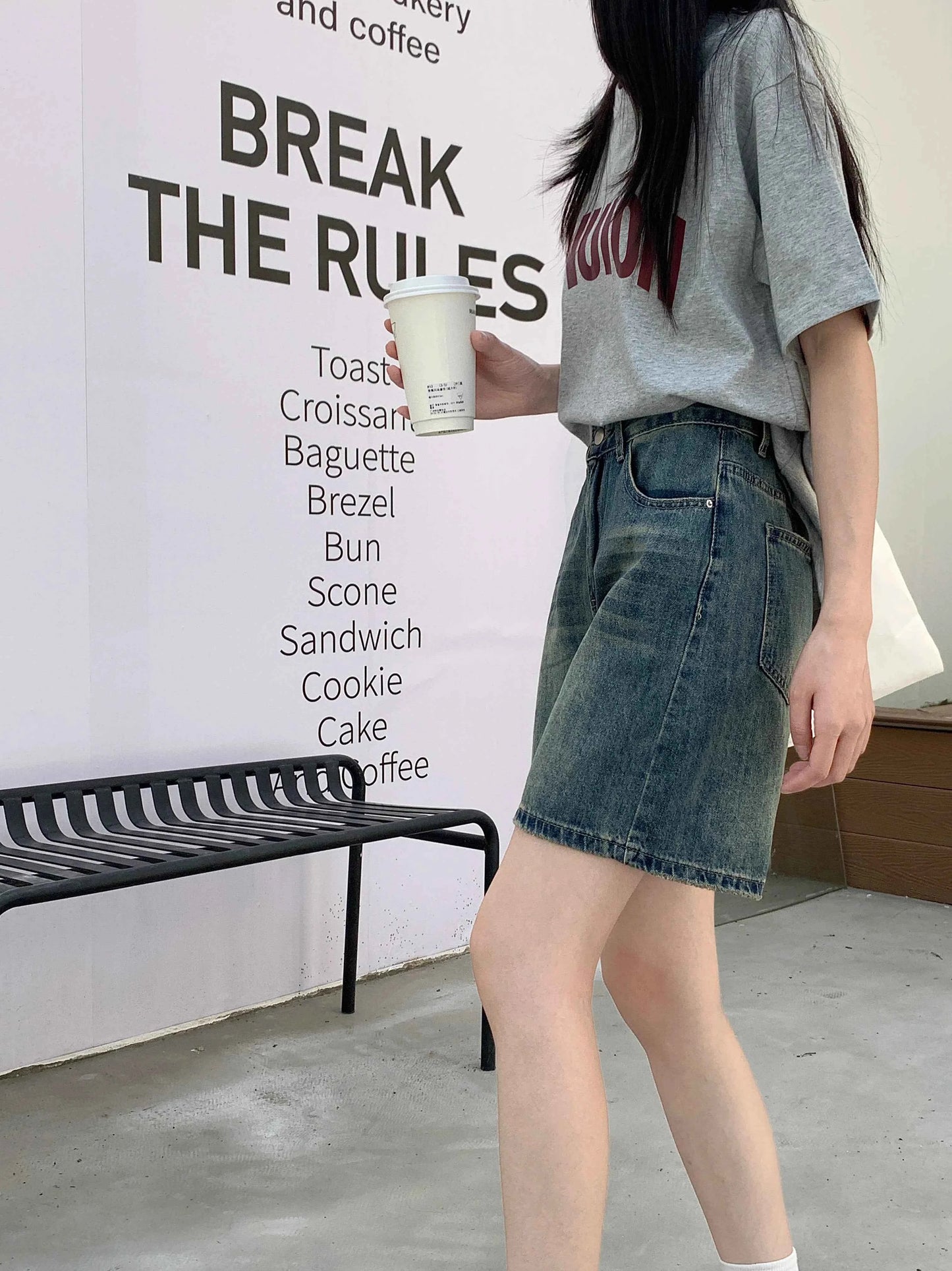 Women Vintage High Waist Denim Short