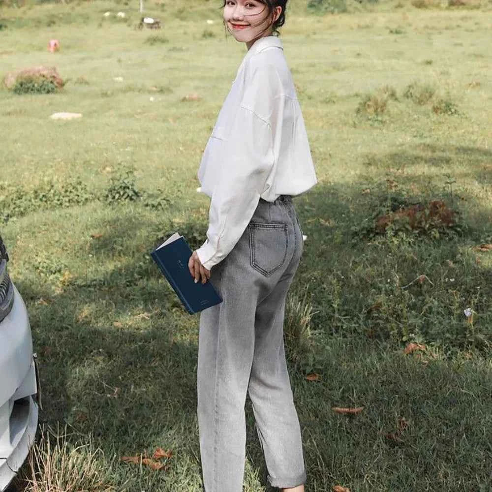 White Oversized Korean Style Womens Shirt