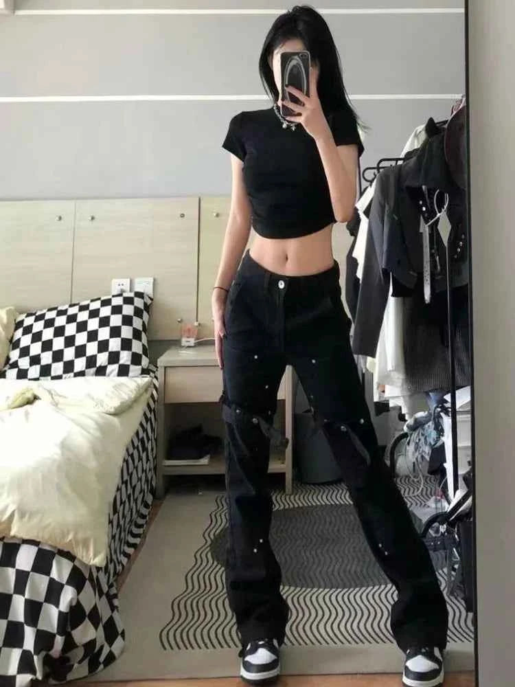 Chic Minimalist Retro Flare Denim Jeans
