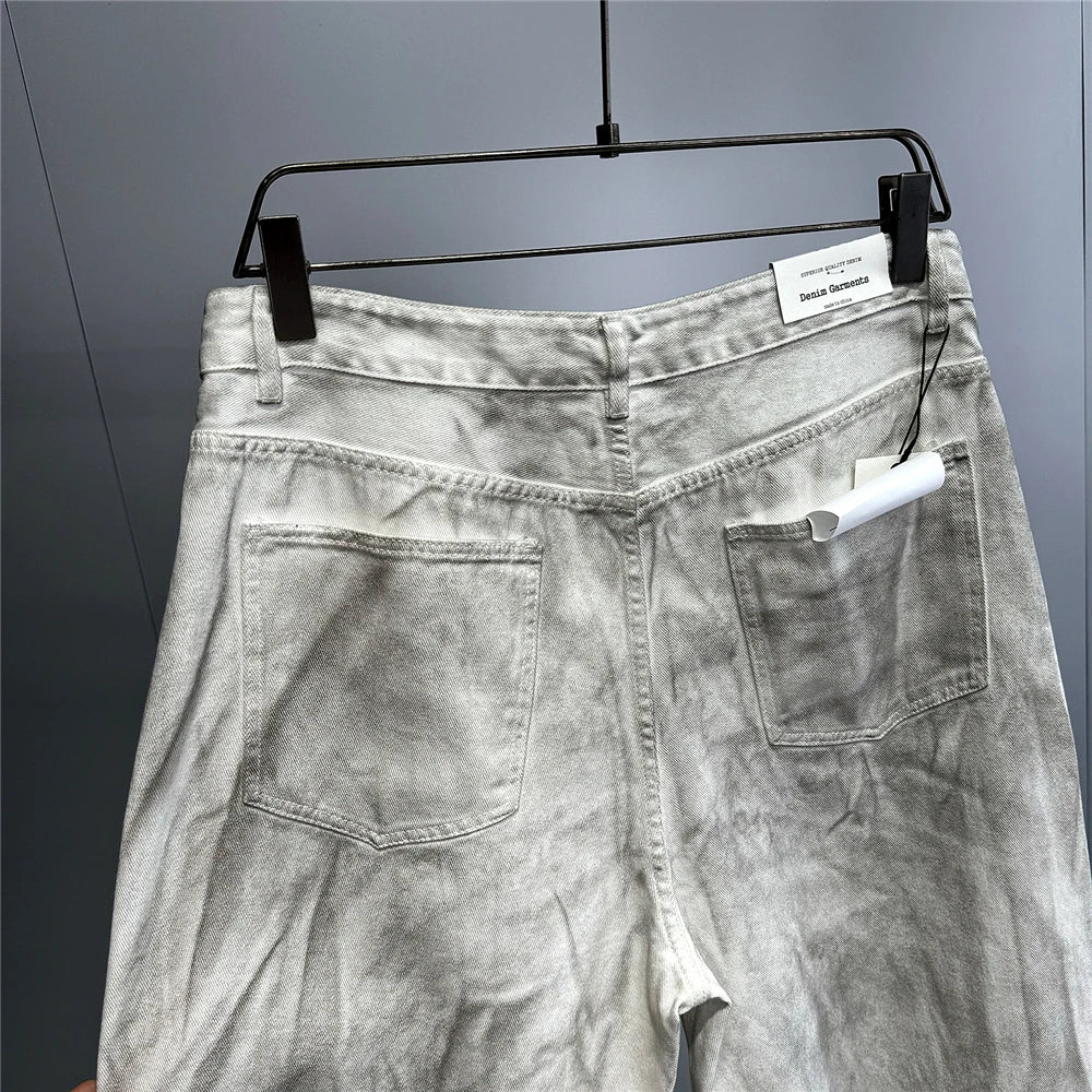 Distressed Dirty White Baggy Pants